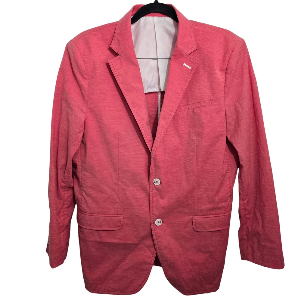 Louis Castel Mens Red Lightweight Textured Blazer Sport Coat ALMJK472 Size 105‎